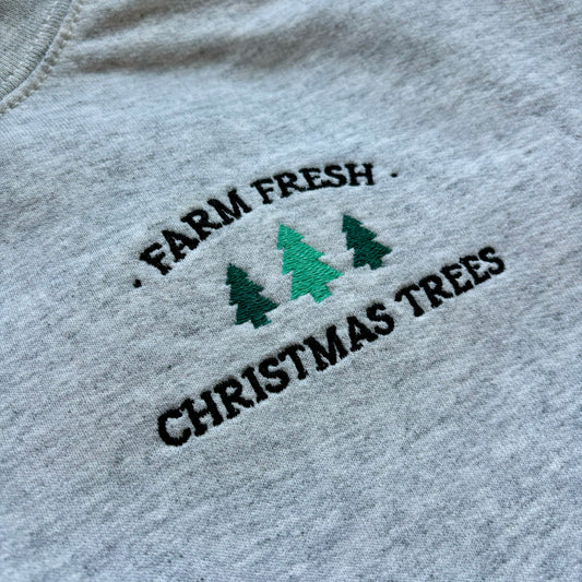 Farm Fresh Christmas Trees Crewneck Sweatshirt - Ash