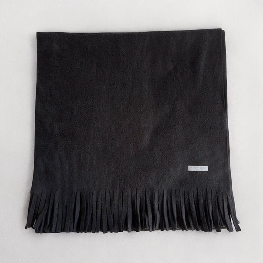 Fleece Fringe Scarf - Black