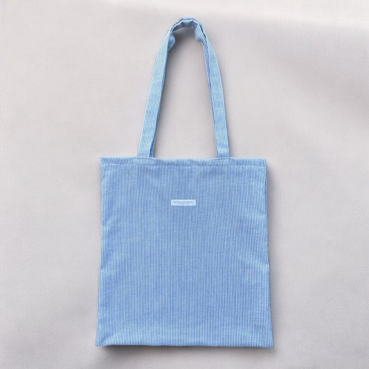 Handmade Baby Blue Striped Tote