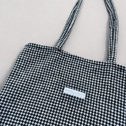 Handmade Houndstooth Plaid Tote